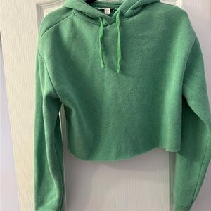 Green Cropped Hoodie